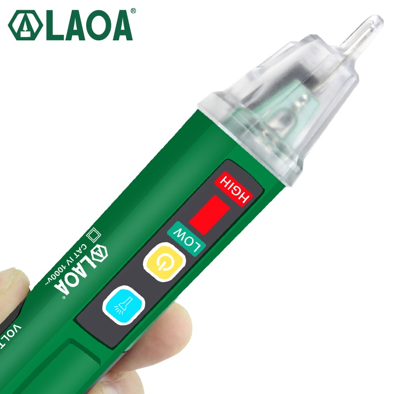 LAOA-lápiz de prueba de electricidad, herramientas de prueba de voltaje, medidor portátil sin contacto
