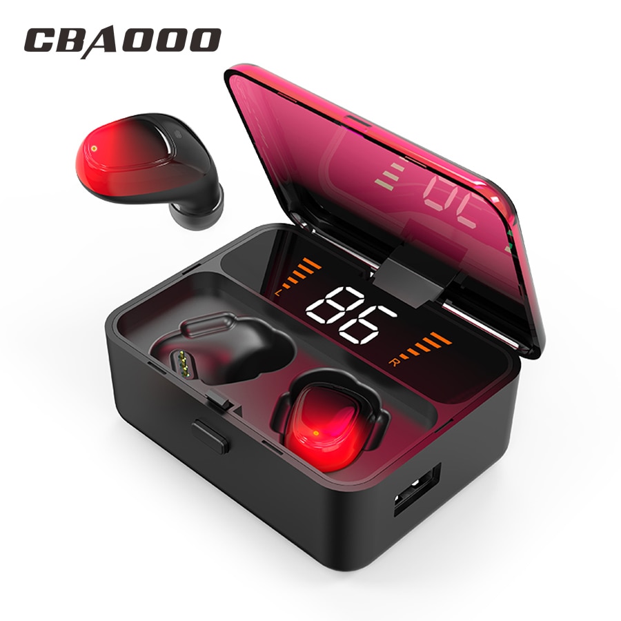 CBAOOO ES01 TWS Bluetooth écouteur V5.0 tactile sans fil écouteurs 9D stéréo Sport étanche casque mains libres affichage de alimentation LED