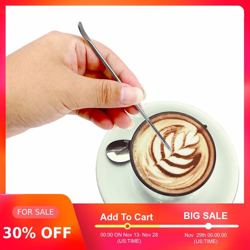 Koffie Art Pen Rvs Koffie Pull Bloem Naald Espresso Latte Cappuccino Decoreren Naald Art Pen Keuken Gereedschap