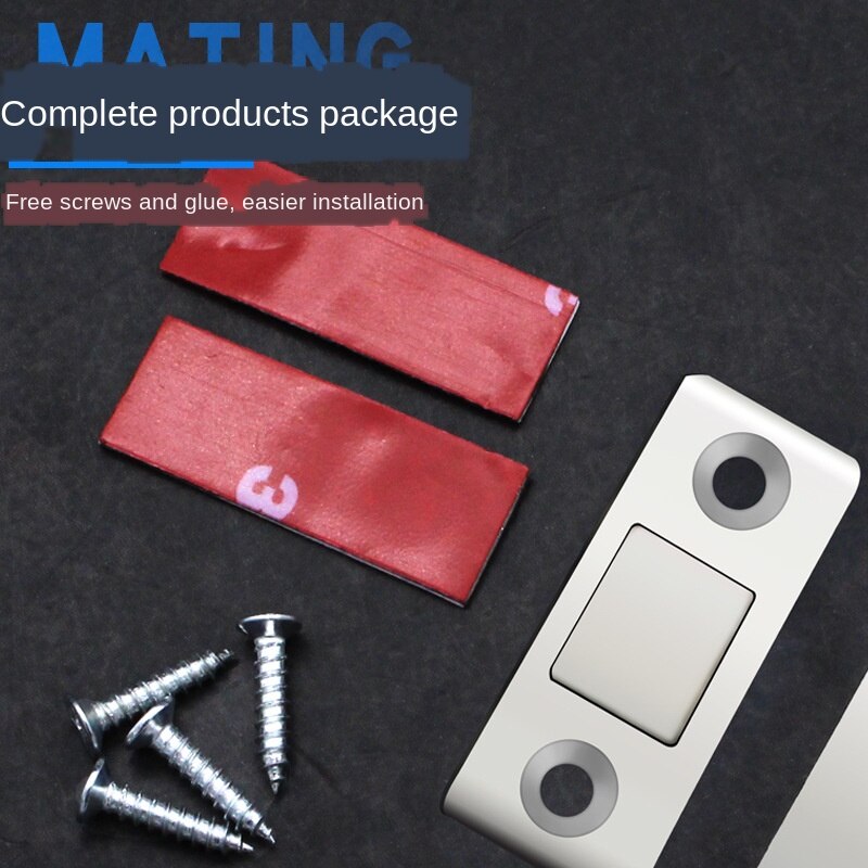 Punch-Gratis Ultra-Dunne Onzichtbare Deur Magnetische Schuifdeur Super Magnetische Glas Kast Kledingkast Niet Goed Gesloten Magnetische: Default Title