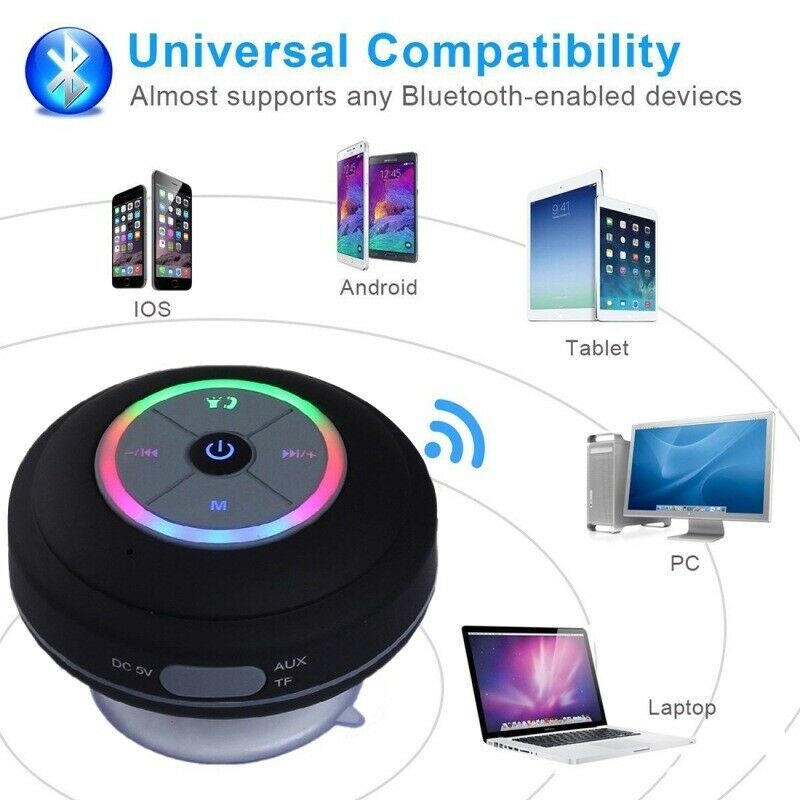 Wireless Portable Bluetooth Speaker Cool Shower Speaker Waterproof Bluetooth Shower Speaker Hands-free Car Portable Speaker