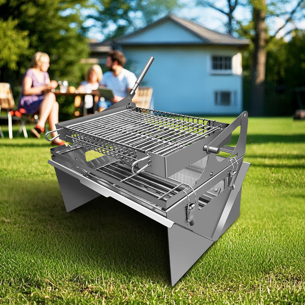 2025 Neue tragbare Grillmaschinen, Lieblings-Camping-Grillofen für koreanische Menschen, einfache Montage, Holzkohle-Räucherofen