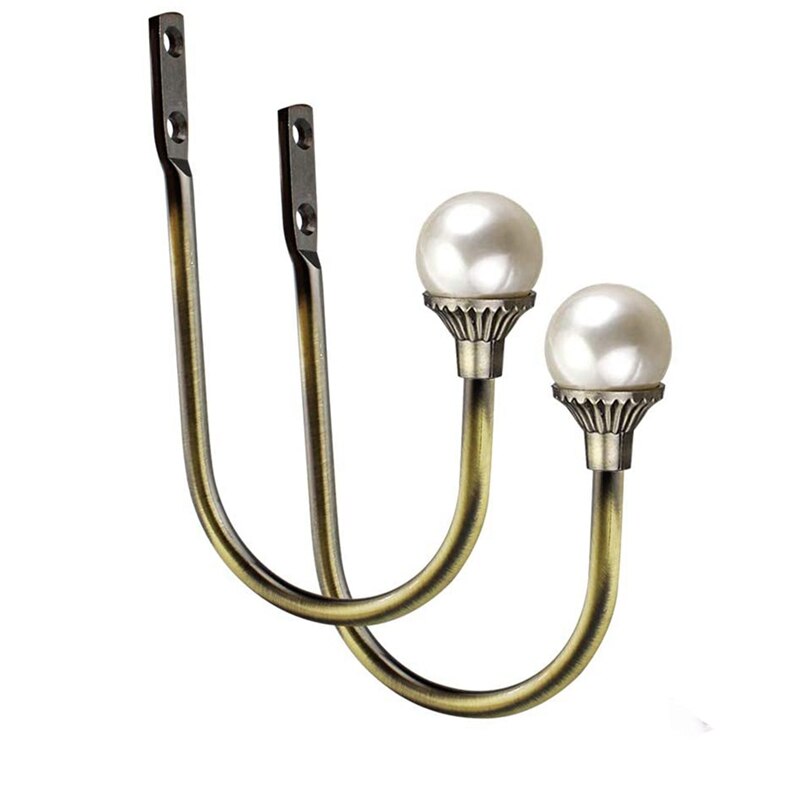 Decorative Curtain Drapery Holdbacks Wall Mounted Curtain Tieback U Shape Curtain Tiebacks Hooks for Home Office: Chocolate