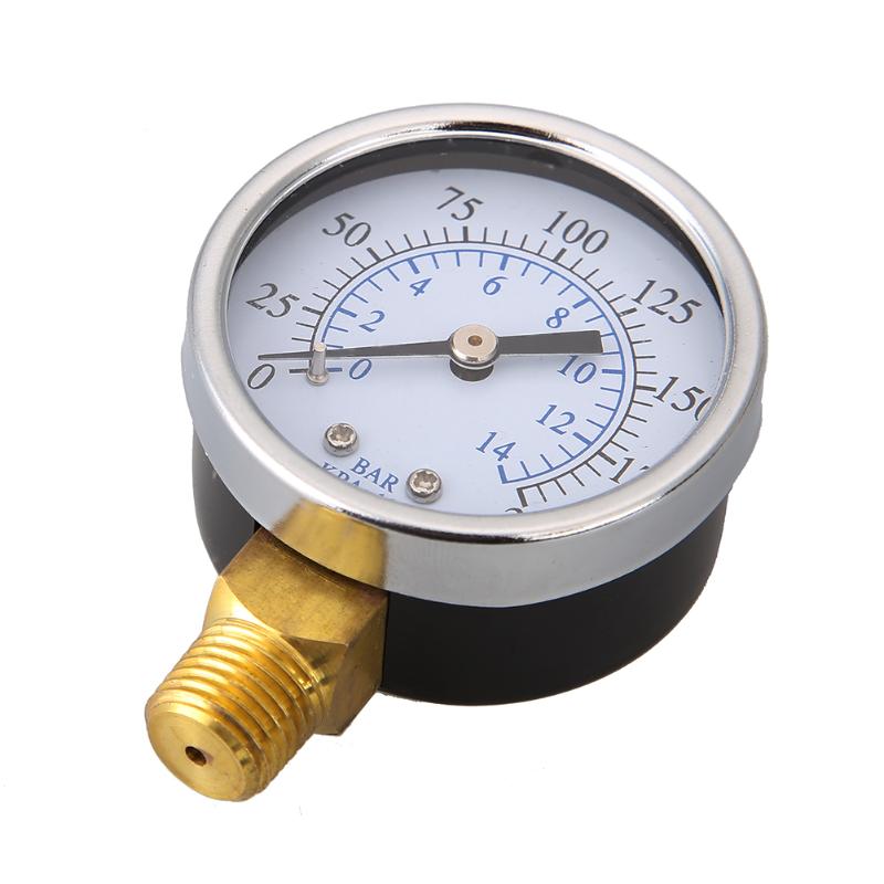 Air Compressor Pneumatic Hydraulic Fluid Pressure Gauge 2" Face Side Mount 1/4" NPT 200PSI Measure Air Water Oil Gas