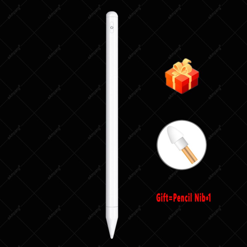 För apple ipad penna till ipad 10.2 7th 8th generation air 3 10.5 air 4 10.9 pro 11 12.9 stylus penna palmavstötning: Vit