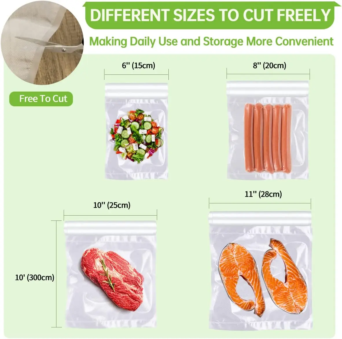 Vacuüm Voedselbesparende Sealer Zakjes 12/15/20/25/28/Cm Sous Vide Opslag Verpakking Zak Voor Vlees Fruit Groenten Noten