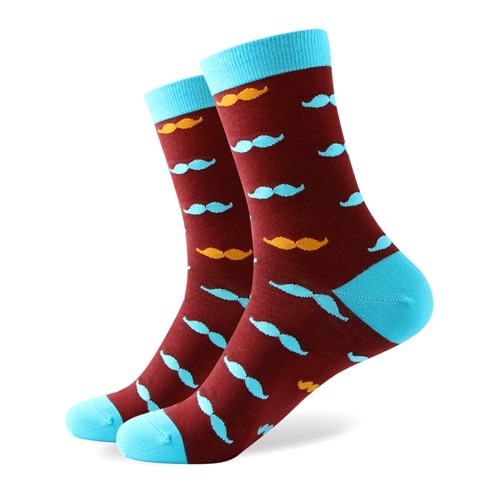 Chaussettes moustache en coton peigné pour hommes 9 styles taille américaine (7.5-12): 330