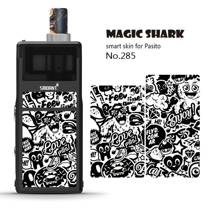 Magic Shark Cartoon Duck Mario Tiger Fox Weave Ultra Thin Skin Film Cover Pod Vape Sticker Case for Smoant Pasito: 285