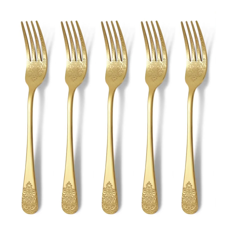 5-teiliges Messer aus Edelstahl, Gabel, Löffel-Set mit gemustertem Totem-Geschirr, Steakmesser und Gabel im westlichen Stil: YELLOW
