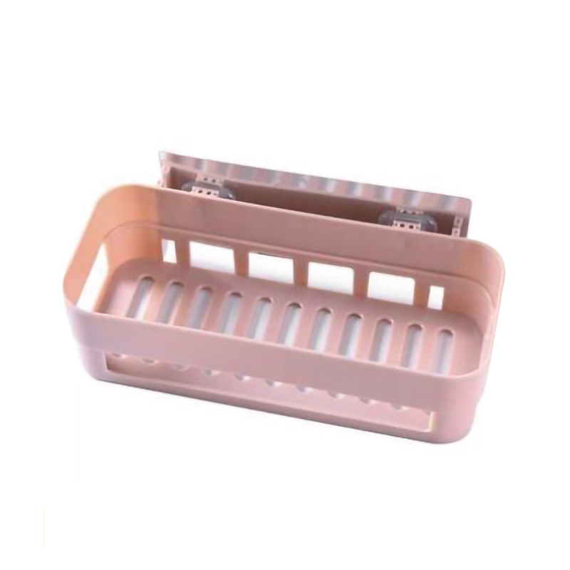Étagère murale multifonction, coin à pression, en plastique, pour salle de bain, Drainage, rangement de douche: 04
