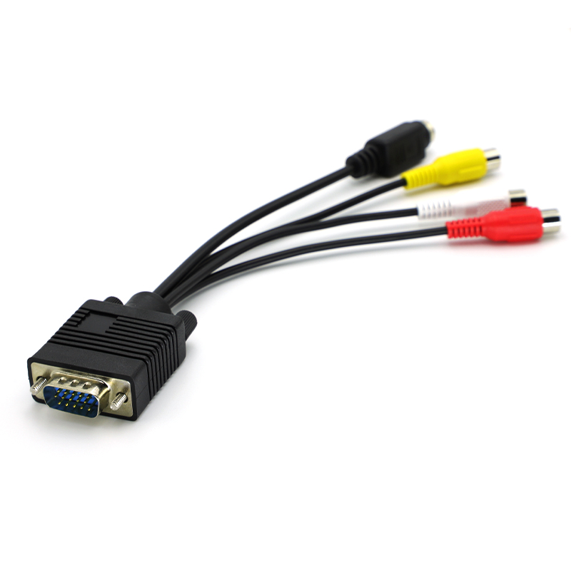 1pz VGA SVGA a S video 3 Convertitore RCA AV TV fuori Cavo Adattatore RCA Connettore Femmina Cavo video per PC computer portatile tenere sotto controllo HDTV: Default Title