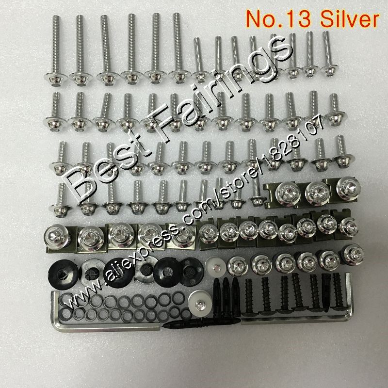 Fairing bolts full screw kit For SUZUKI GSXR600 GSXR750 06 07 GSXR 600 750 K6 GSX R600 R750 2006 2007 Complete Body screws Nuts: No.13