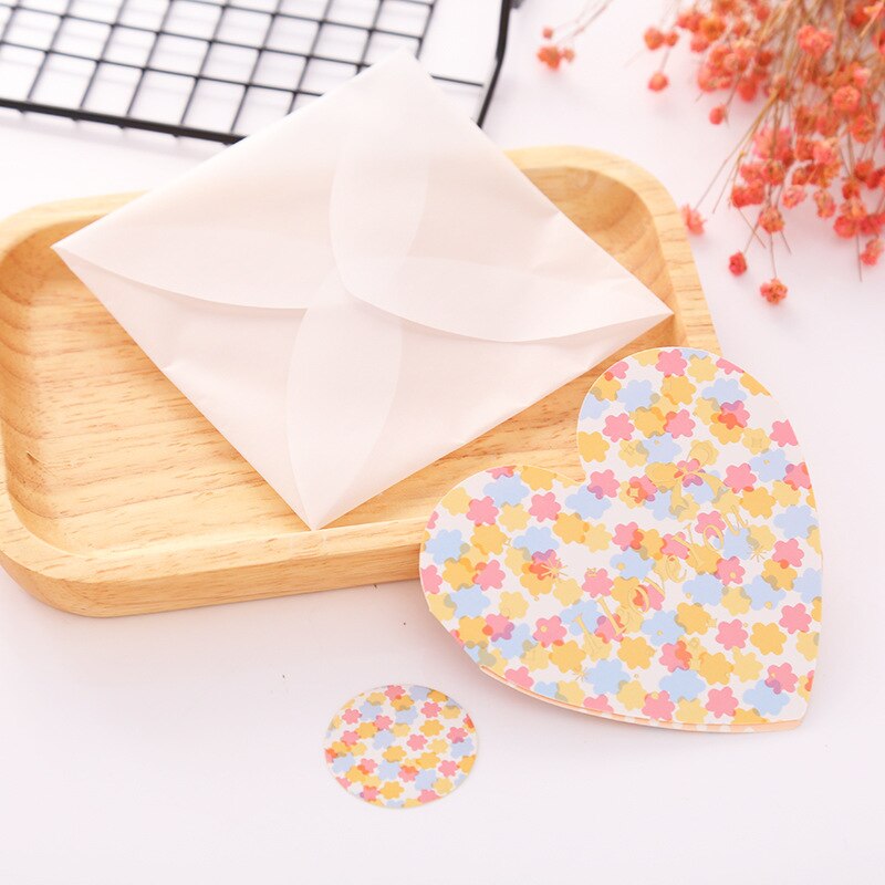 10pcs/set greeting card blessing language cardheart-shaped folding message card birthday business card: I love you (10pcs)
