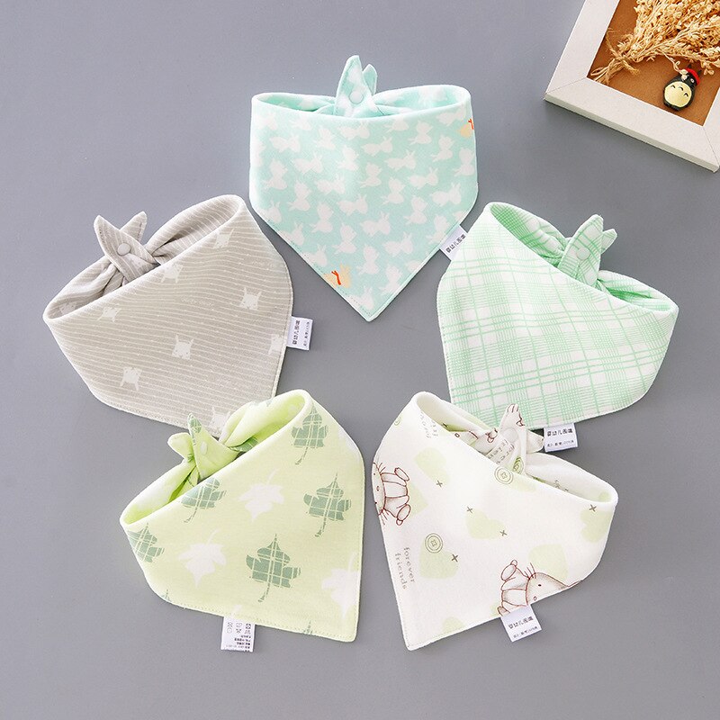5 Stks/set Slabbers Driehoek Dubbele Katoen Bandana Slabbetjes Baby Jongens Meisjes Babador Voeden Kiel Zuigeling Burp Doek Baby Speeksel handdoek: 5