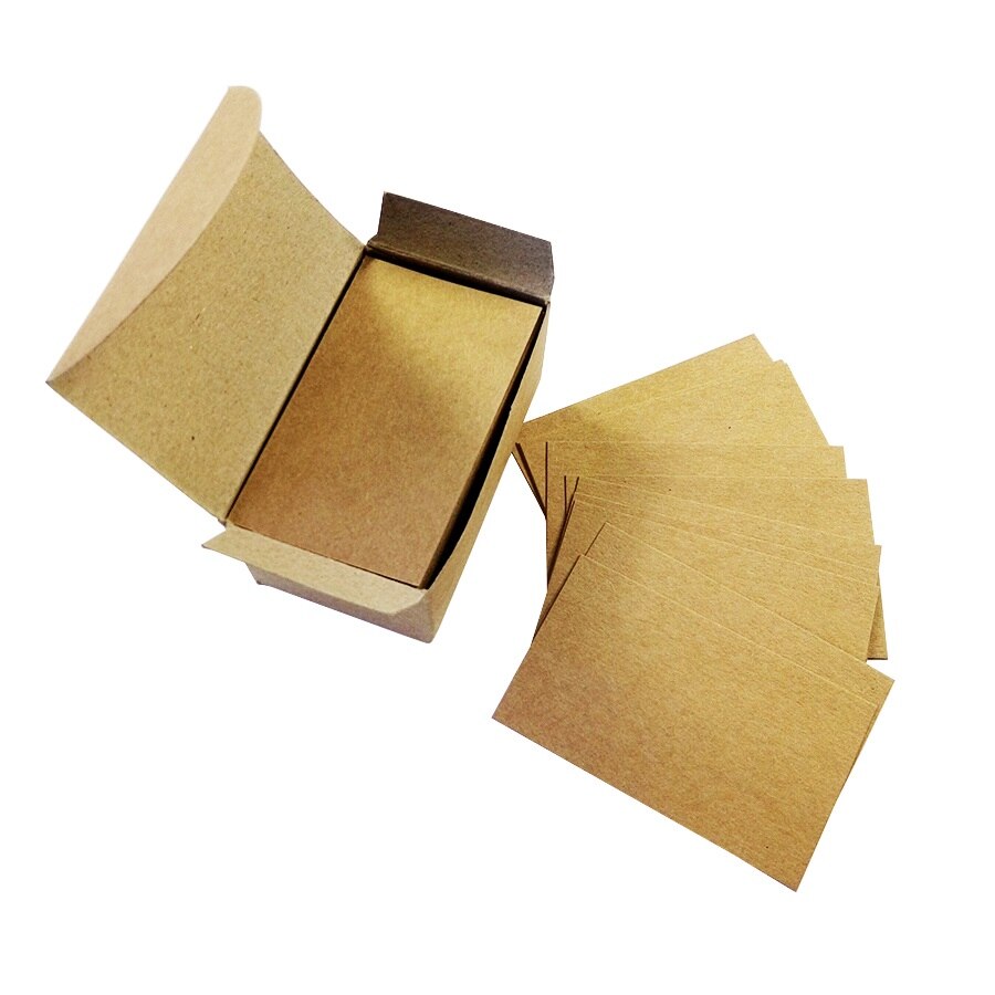 100 Pcs/lot White Black Kraft Paper Card Message Memo Wedding Party Thank You Cards Label Bookmarks Blank Kraft Name Card: Brown
