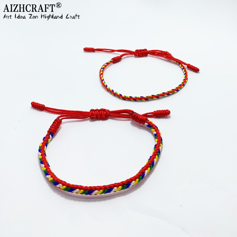 Aizhcraft 6 Kleuren Boeddhistische Liefde Lucky Charm Tibetaanse Armbanden & Armbanden Voor Vrouwen Mannen Handgemaakte Sieraden Shambhala Himalaya