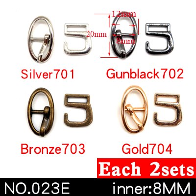 8 jeux de boucles métalliques 9 crochets | Pour courber les chaussures, sacs, boucles de ceinture, décoration bricolage, accessoires pour chaussures à coudre: NO.023E 8mm 8sets