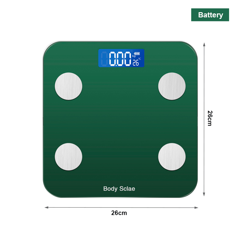 Balance de graisse corporelle Bluetooth, analyseur de Composition imc avec application pour Smartphone: green battery