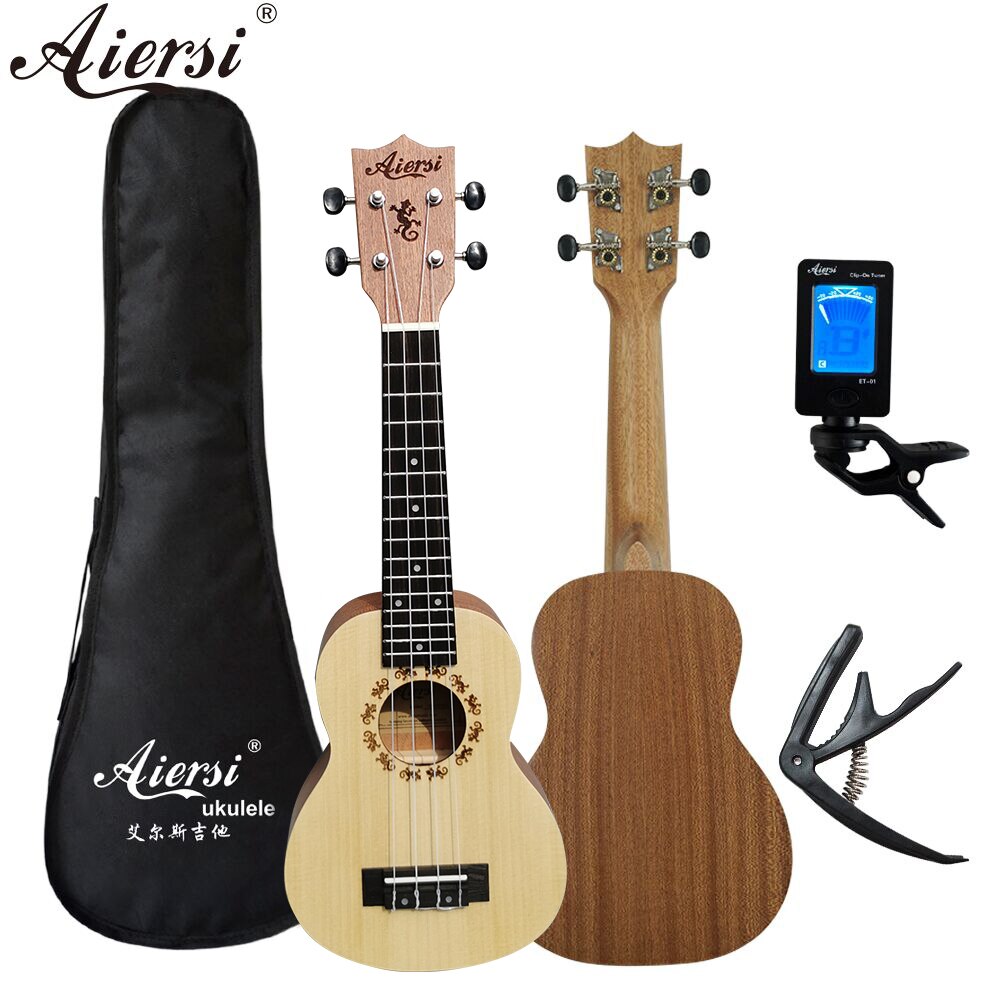 21 Inch Akoestische Ukelele 4 String Hawaii Reizen Gitaar Sopraan Gecko Dolfijn Ananas Ukulele Voor Kinderen En Muziek Beginner