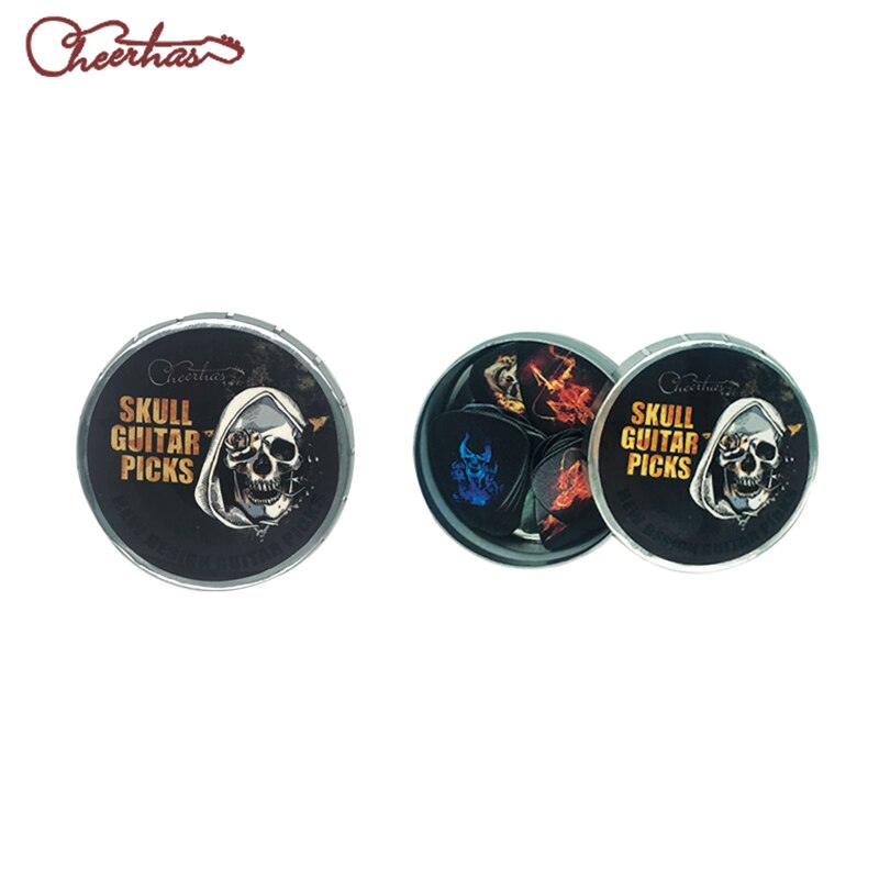 21pcs mix thin medium heavy dark skull and color skull guitar pick plectrum for boy and girl