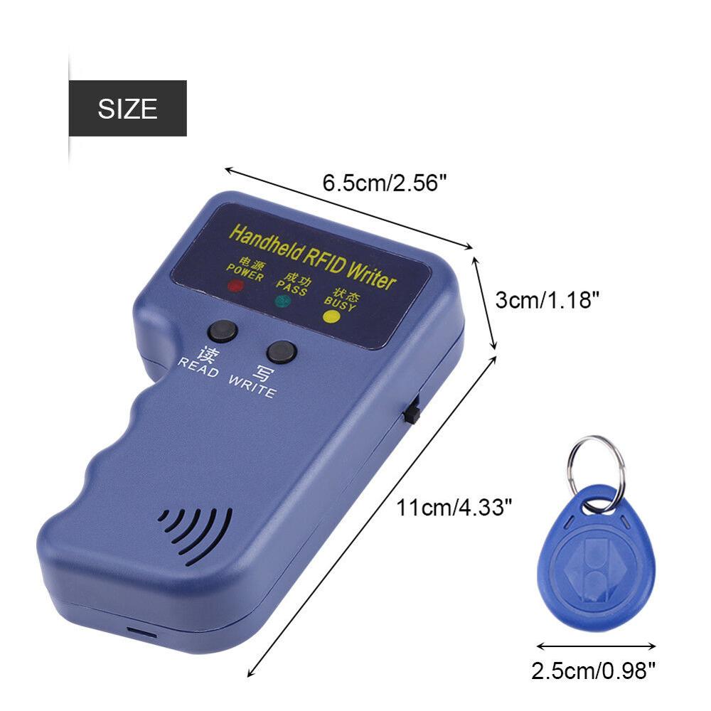 125 khz handhållen rfid-skrivare kopiatorläsare dupliceringsmaskin med 10 st  t5577 writalbe id-taggar keyfob token tag-kort