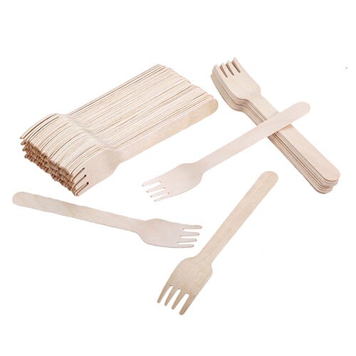 50 stuks houten keukenbenodigdheden, wegwerplepels/vorken/snijders, dessertservies, bruiloftsfeestbenodigdheden: 3