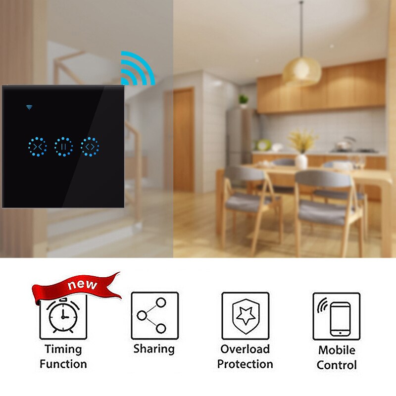 Smart Home-persianas enrollables con WiFi para el hogar, controlador por voz para Smart Life, Tuya, Alexa y Google Home