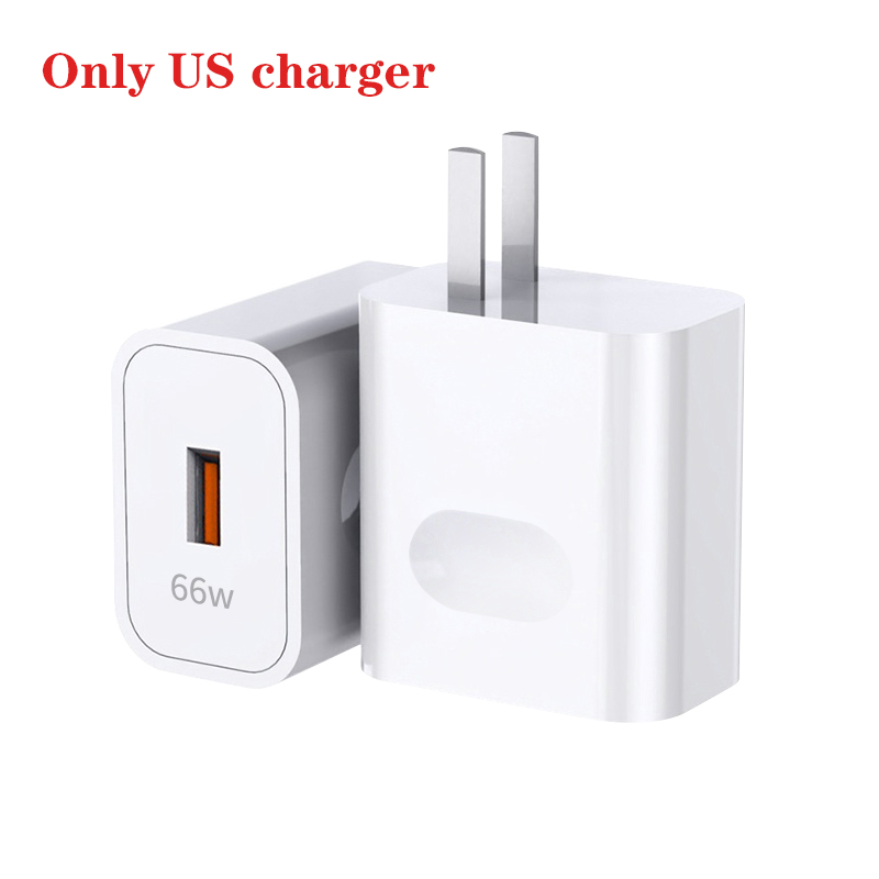 Huawei Supercharge Nova9 Pro P50 66W Quick Charger 10V/4A Eu/Us Adapter 6A Type-C Kabel Voor Mate40 Rs Honor 60 50 Se V40 Laptop: Only US charger