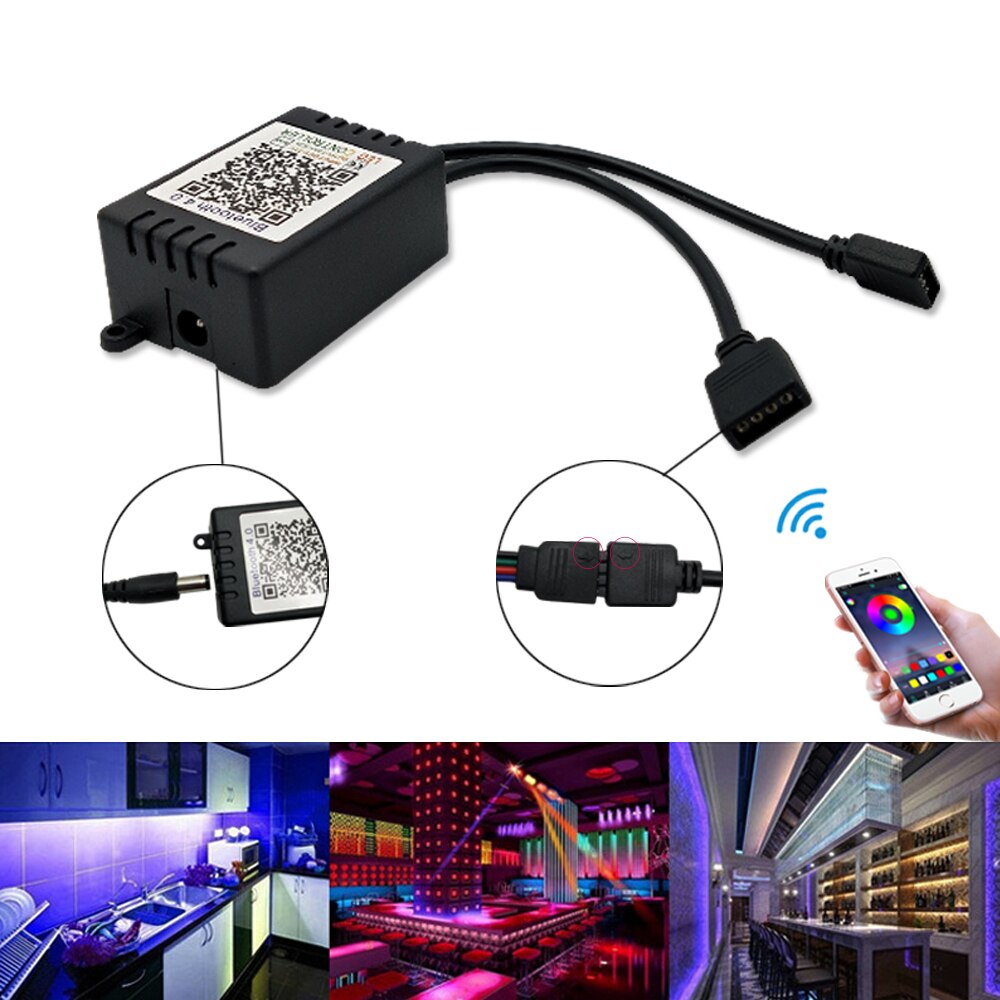 APP Phone RGB RGBW Controller Bluetooth LED Controller DC 5V 12V 24V Bluetooth IR Remote Dimmer For LED Strip Black White