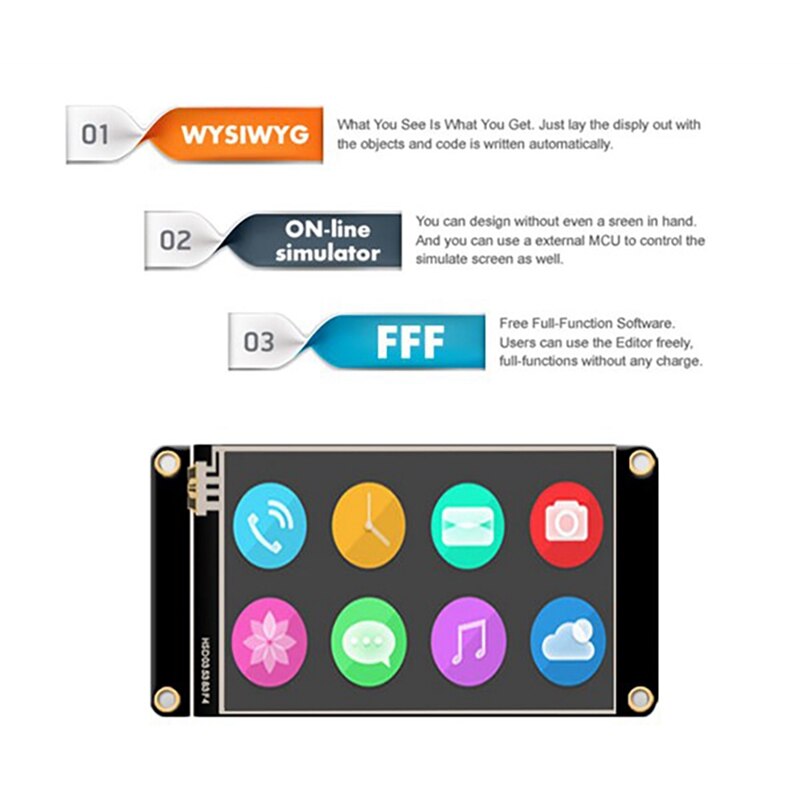 Nextion NX3224K024 Verbeterde Versie 2.4 Inch Human-Machine Interface Hmi Engels Versie Kernel Lcd Module Display