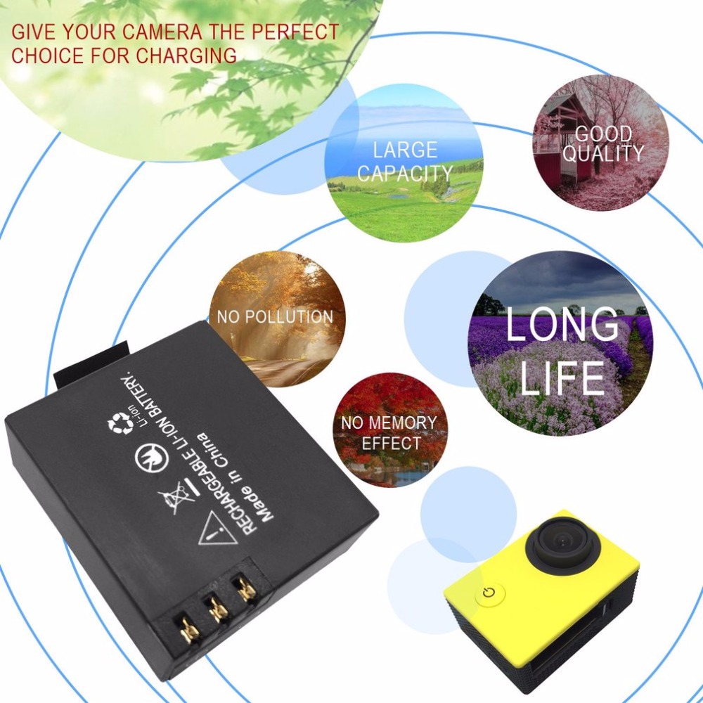 PG1050 Batterij 1050Mah Oplaadbare Li-Ion Reservebatterij Voor Eken H9 H9R H3 H3R H8R H8 Voor Sjcam SJ4000 SJ5000 sport Camera