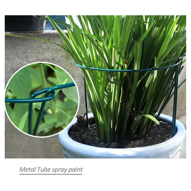 4 Pcs Plant Support Stakes Ring Cage Metal Garden ... – Grandado