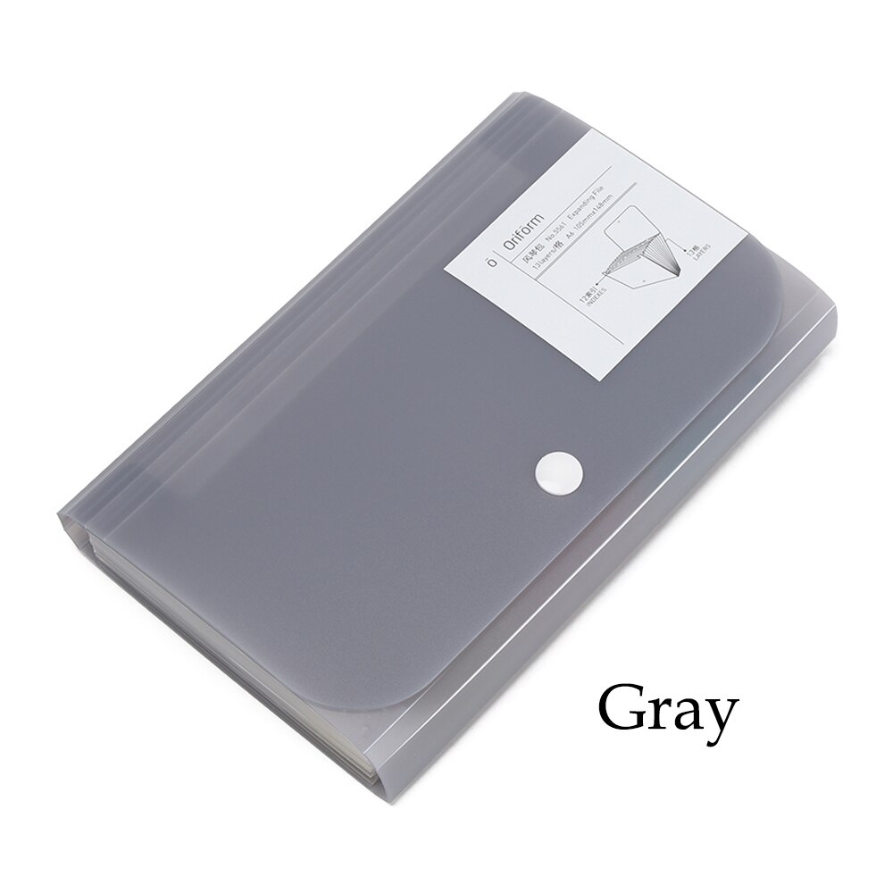 13 Pockets Expanding File Folder A6 Document Holder Papers Classify Office Filing Box Self Standing Briefcase Organizer: style 3 gray
