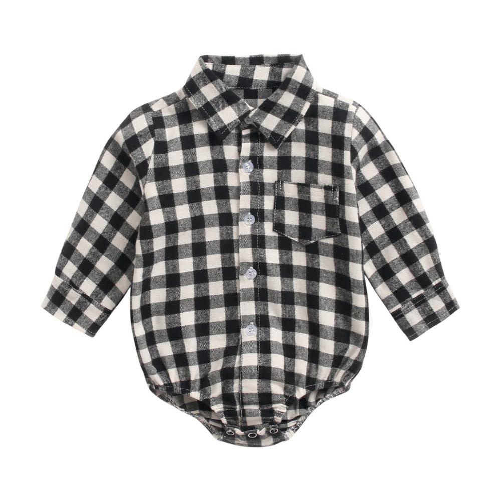 Baby Boy Baby Kleding Herfst En Winter Baby Romper Plaid Baby Boy Romper Lange Mouw