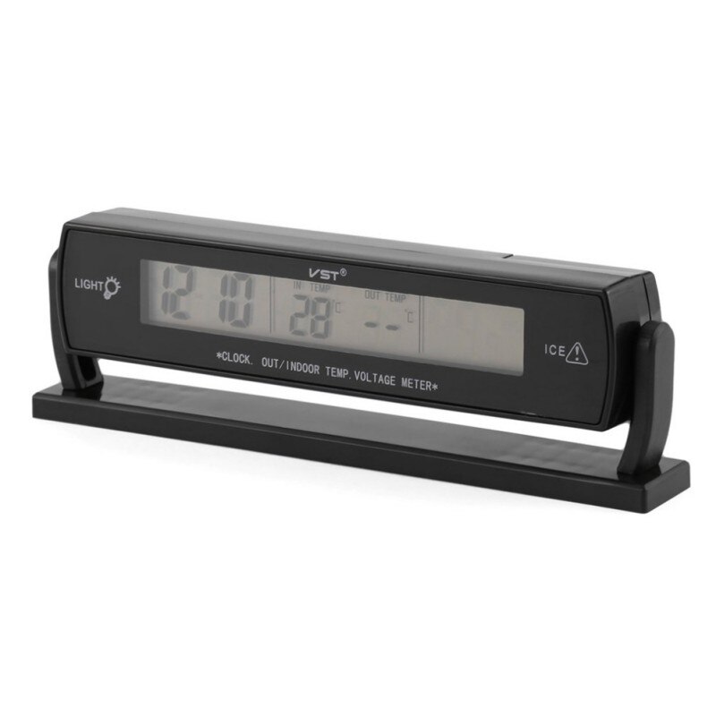 Auto Clock Voltage Digitale LCD Auto Thermometer Wekker