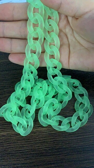 1.0 Meter 17*24mm Acrylic Necklace Strands Parts Linked Bag Chains Women Jewelry DIY Accessories Glasses Chains N027--T: matt green