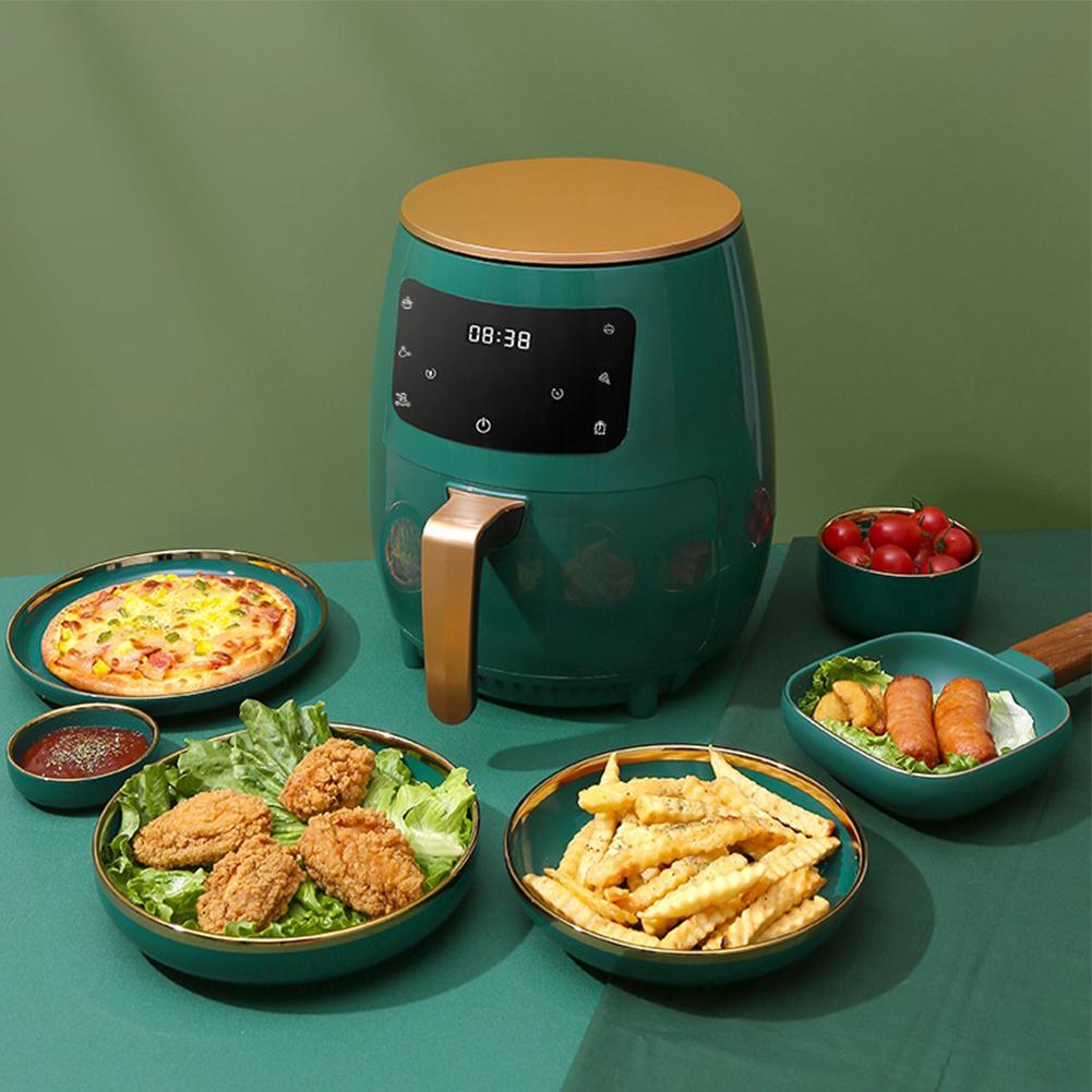 4.5L 1400W Air Fryer Oil free Health Fryer Cooker LED Deep Fryer With Anti-skid Handle Non-fume Touch Screen Smart Oven Bake
