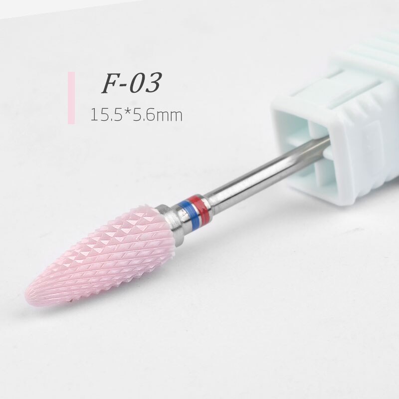 3/32 "Roze Keramische Nail Boor Elektrische Rotary Nail File Nail Art Tool Nail Cleaner Salon Bits Manicure Machine accessoires: f-03