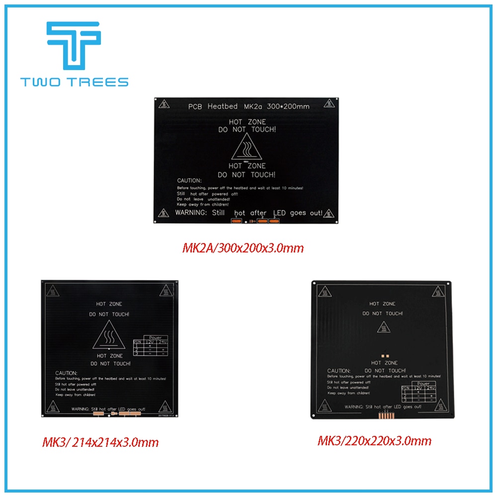 Cama térmica MK3 más 220x220/300x200/310 310mm x 12 V/24 V cama de aluminio mejorada para piezas de impresora 3d impressora