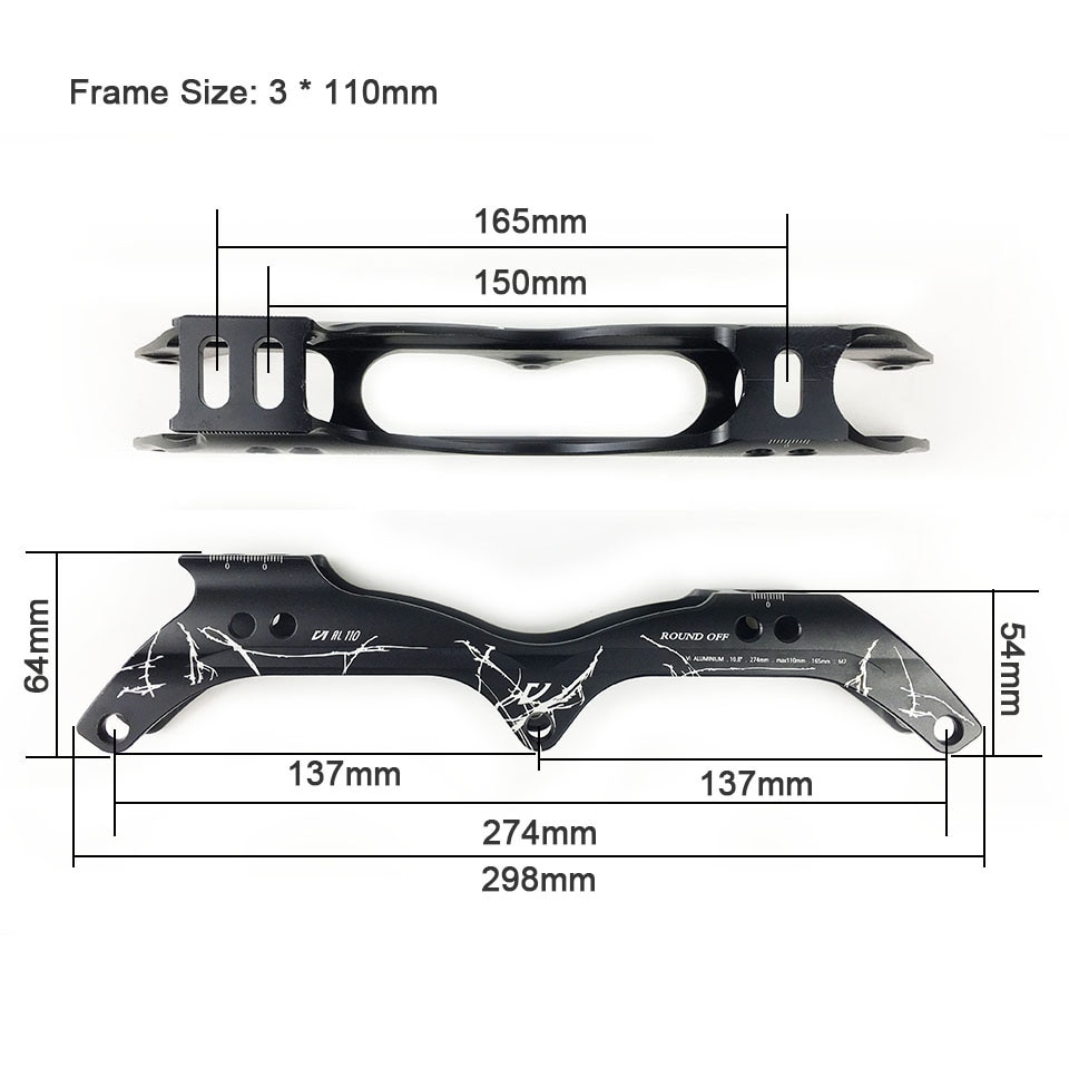 Inline Speed Skate Frame 3x125mm Chassises 3*90/100/110MM Aluminum Alloy 7075 for 3 Wheels Skating Shoes Similar as Powerslide