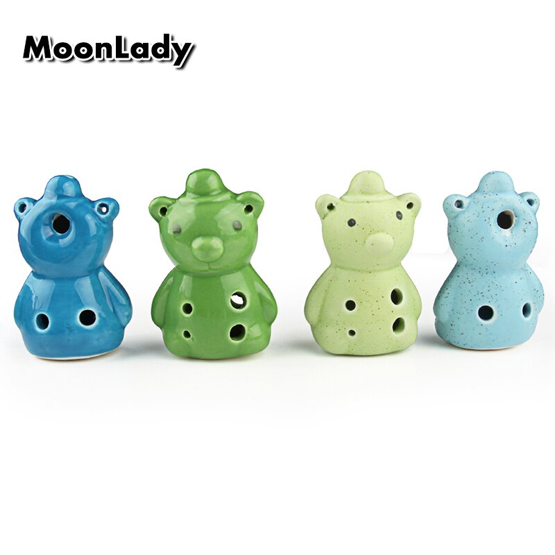 Ocarina forma de oso colorido 6 agujeros AC Ocarina recién llegado instrumento Musical de viento de madera buen para los niños