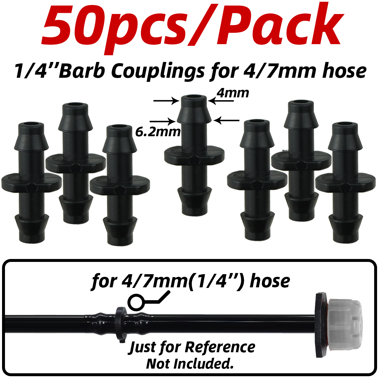 1-50pcs Barbed Connectors Irrigation Fittings Drip Irrigation Barbed Connectors 4/7mm Tubing Fittings for Flower Pot Garden Lawn: Red