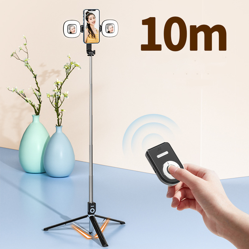 1.7m jatkettavaa live-jalustaa selfiekeppituki led-rengas kaksoisvalopeiliteline 4 in 1 puhelinteline android- ja ios-matkapuhelimelle