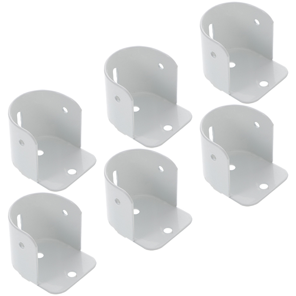 Soporte de barra de armario blanco, soporte ajustable para cortina de ducha, soportes de montaje en pared, Hardware para mejorar el hogar, soporte de barra de armario, 6 uds.