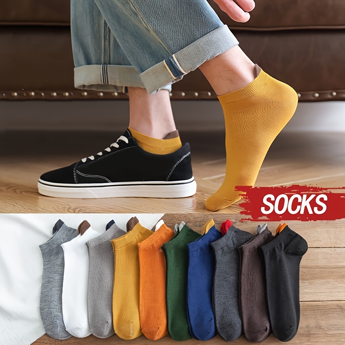 10 Pairs Men Sock Cotton Short Socks for Male Low-Cut Ankle Socks Breathable Summer Casual Soft Sports Socks