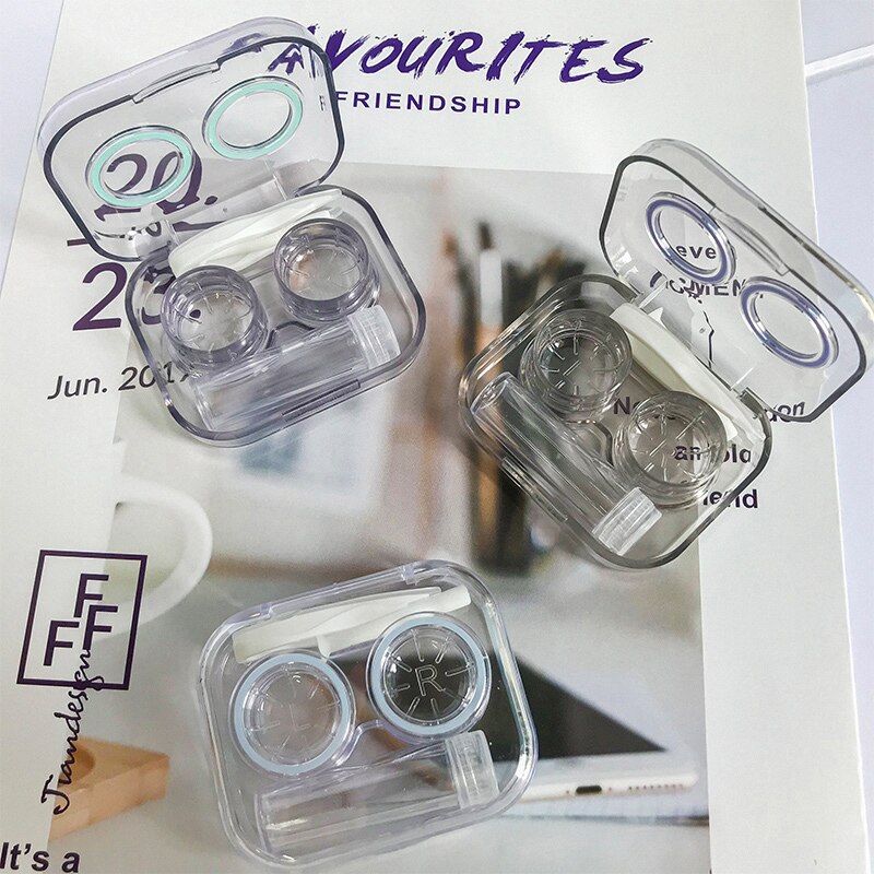 ovolook Cartoon Cosmetic Travel box Contact lens pop case with mirror contact lens case Storage Holder Eyewear Accessories