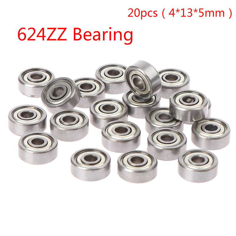 Rodamientos de bolas en miniatura, rodamientos pequeños de doble blindado, 693ZZ, 605RS, 698ZZ, 624ZZ, 694ZZ, 695ZZ, 696ZZ, 10 Uds.: 624ZZ