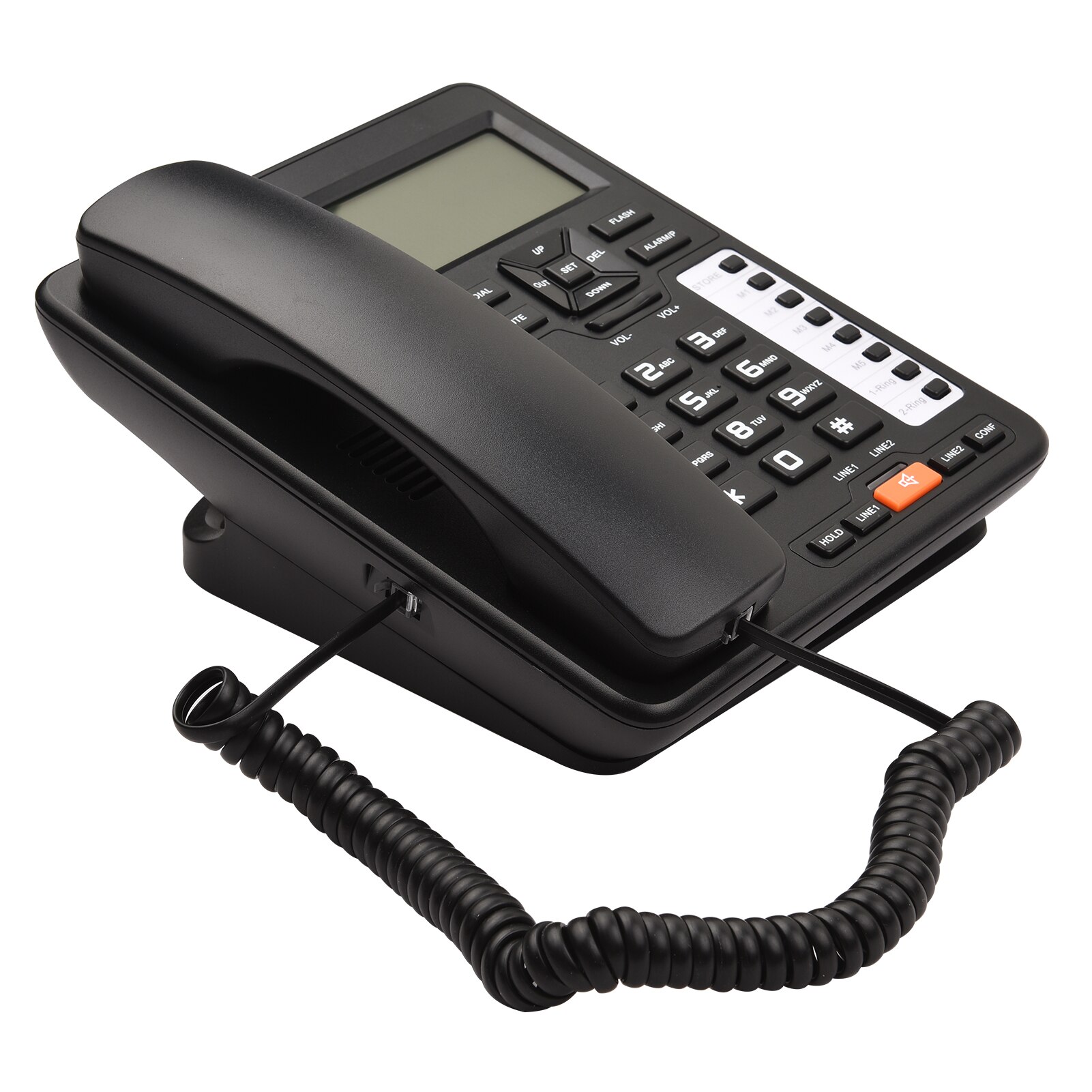 OR6400 2-Line Desktop Corded Telephone with Answering System Caller ID/Call Waiting Backlight LCD and Handset/Base for Office