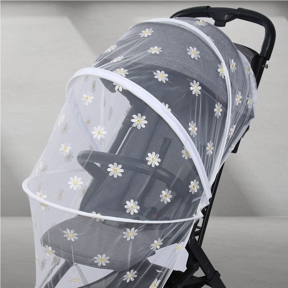 Moskitonetz mit blumenmuster für kinderwagen, kinderwagenzubehör, sommer-netzverdeck, moskitonetz mit reißverschluss, buggynetz, kinderwagennetz: verrotten