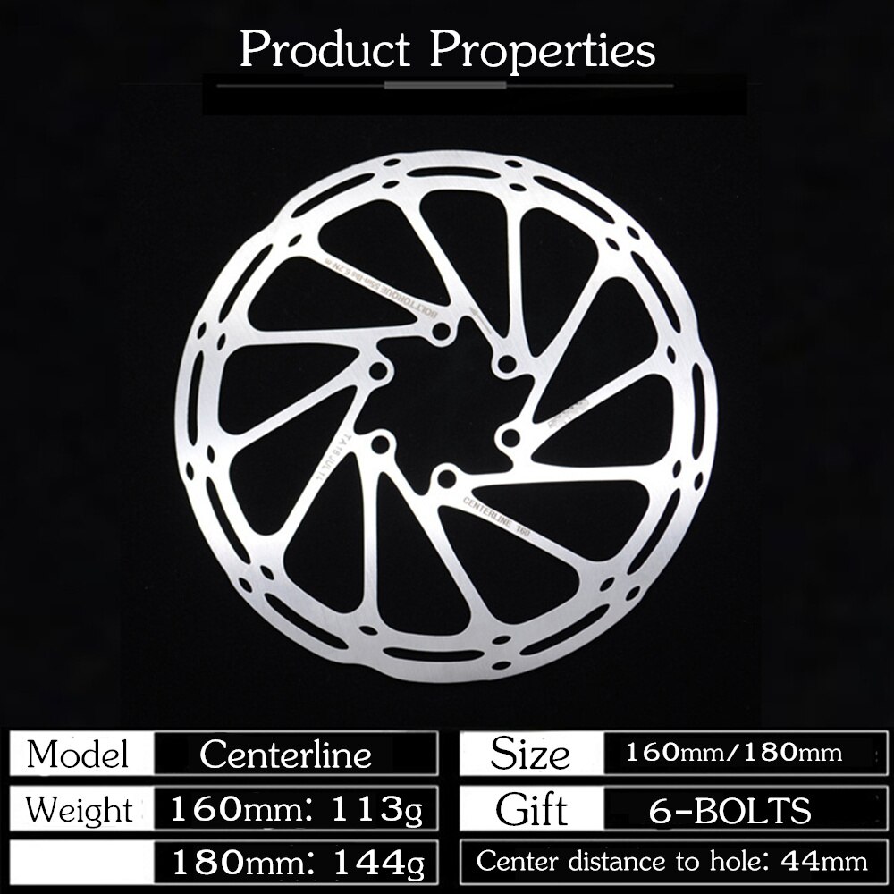 VXM Bicycle Disc Brake Rotor Stainless Steel Centerline 160mm 180mm Stainless Steel MTB Brake Disc Rotors With 6 Bolts For Sram